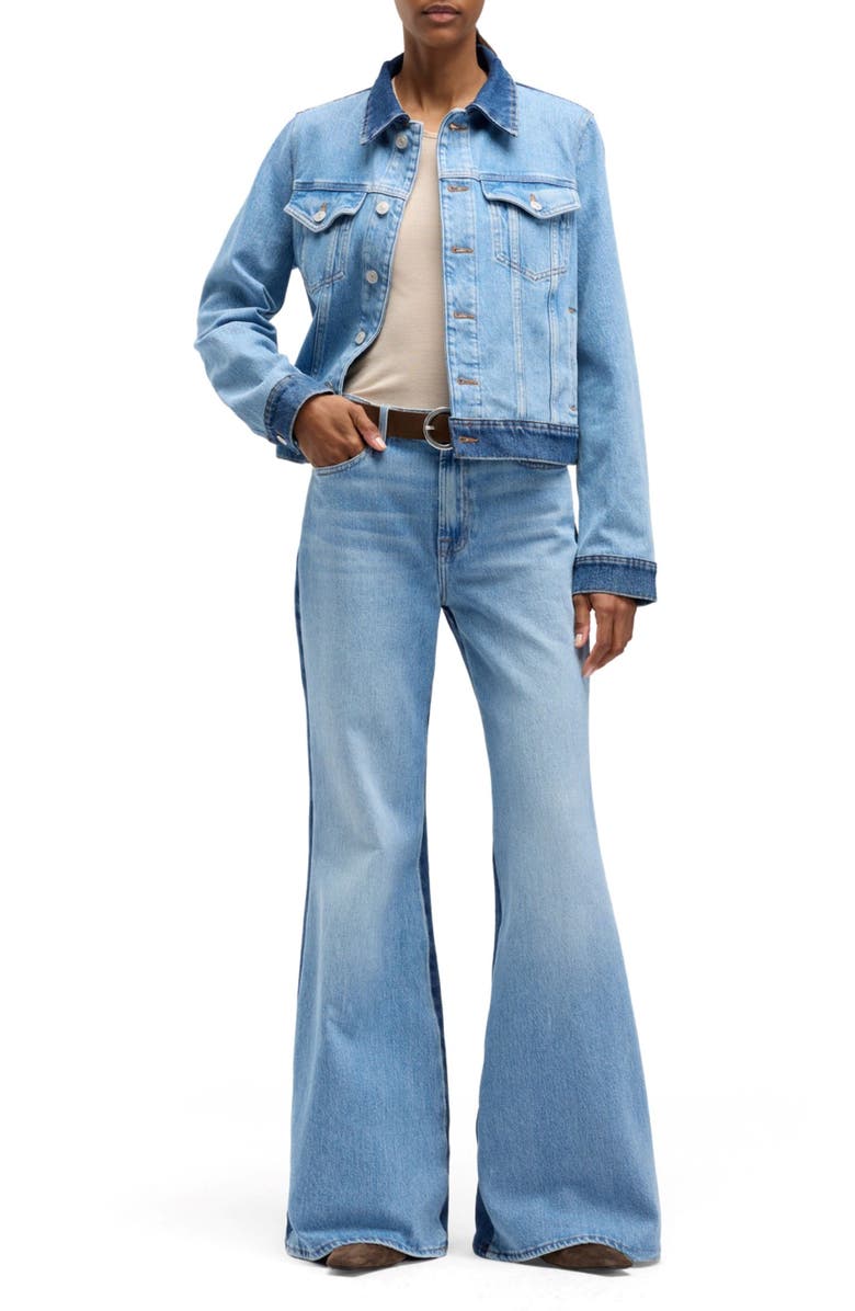 Seven Adi Crop Denim Trucker Jacket, Alternate, color, 