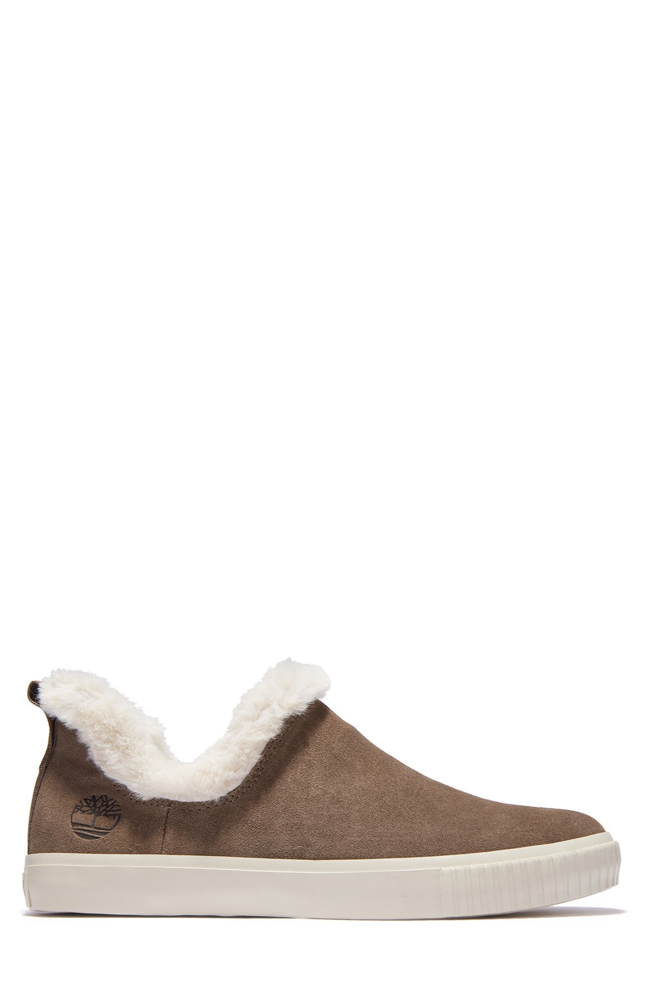 Skyla Bay Faux Fur Lined Leather Sneaker, Main, color, OLIVE SUEDE