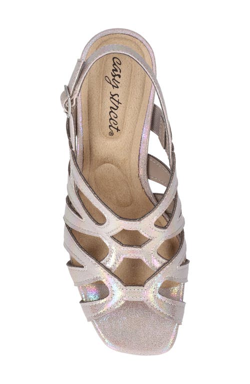 Easy Street Jetty Slingback Sandal In Natural Iridescent