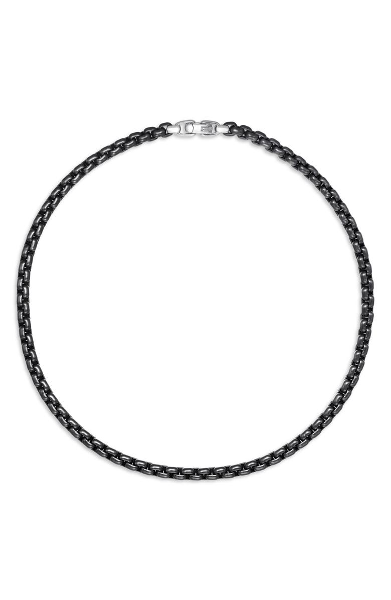David Yurman Men's Box Chain Necklace with Stainless Steel and Sterling Silver, 7.3mm, Alternate, color,