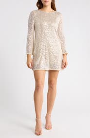 MAX STUDIO Sequin Long Sleeve Minidress