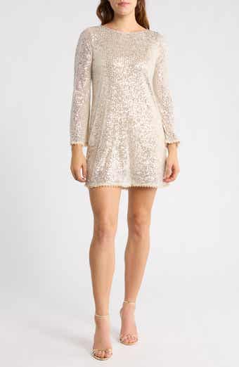 Sequin Long Sleeve Minidress