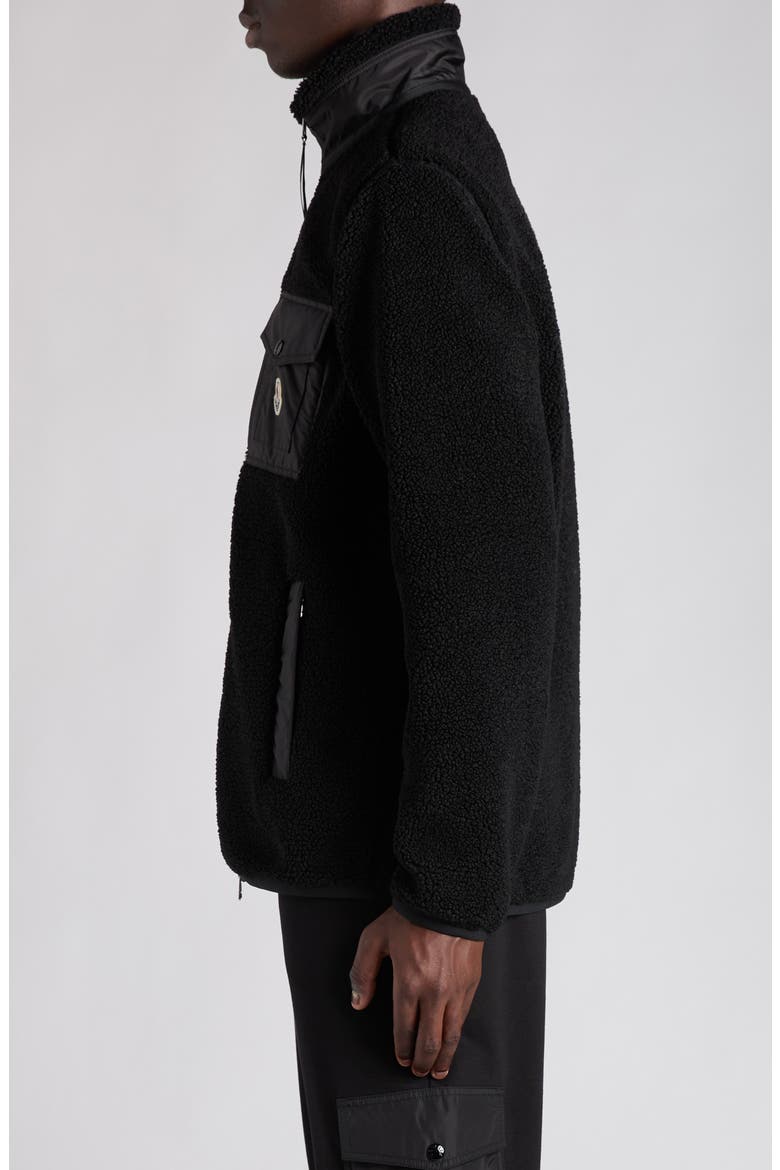 Faux Shearling Jacket, Alternate, color, BLACK