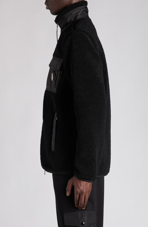 Moncler Teddy Zip-up Sweatshirt With Pocket In Multi