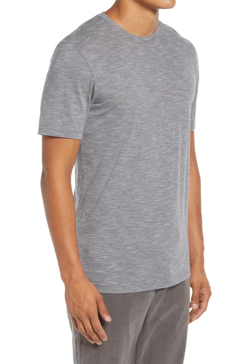 Thinking About It Stripe T-Shirt, Alternate, color, HEATHER BLACK