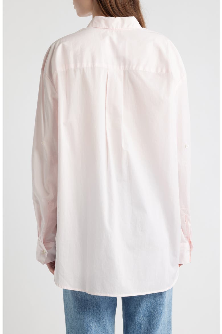 Oversize Cotton Button-Up Shirt, Alternate, color, BABY PINK