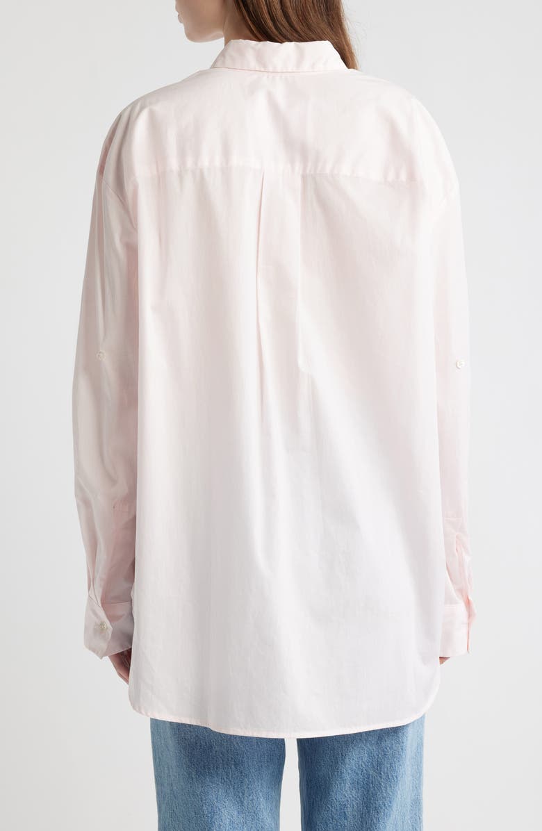 CISSA Oversize Cotton Button-Up Shirt, Alternate, color, Baby Pink