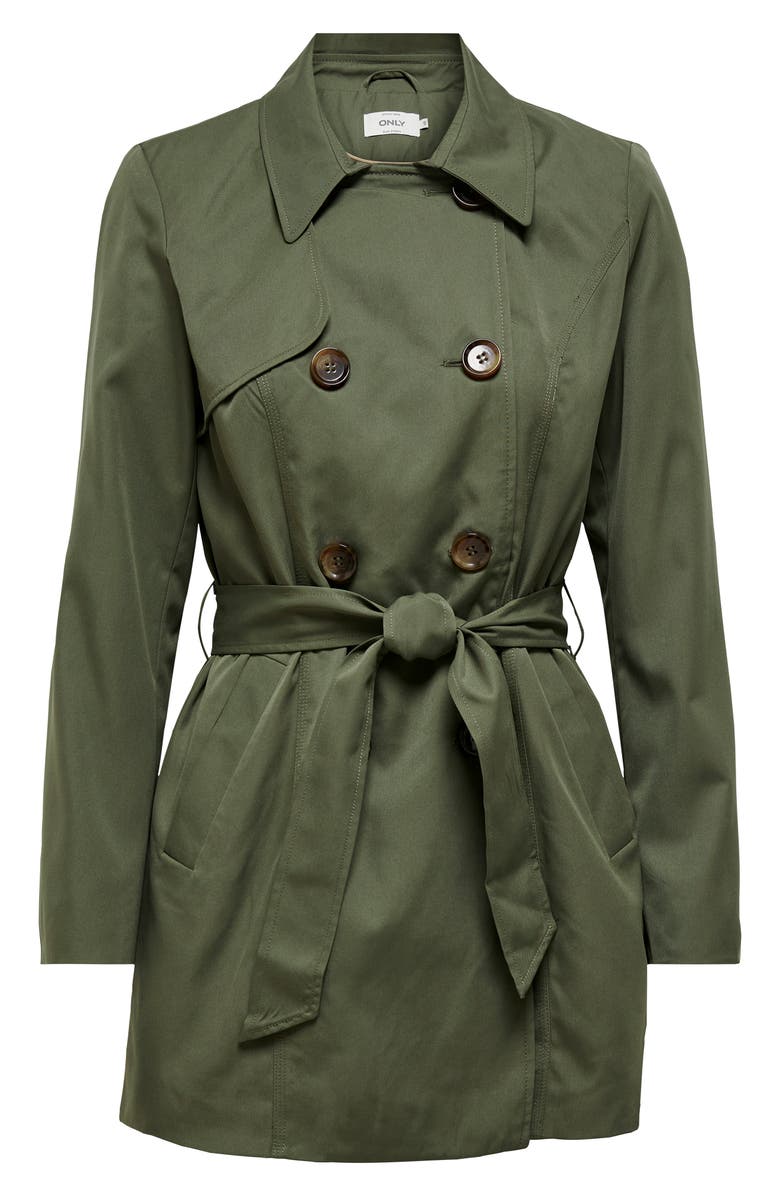 Only Valerie Water Resistant Trench Coat, Alternate, color, Grape Leaf