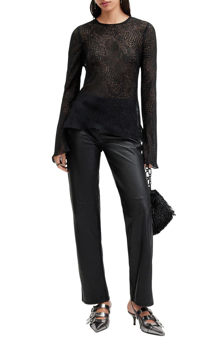 AllSaints Jada Sheer Top, Alternate, color,