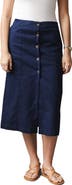 Hope & Henry Linen Button Front Skirt