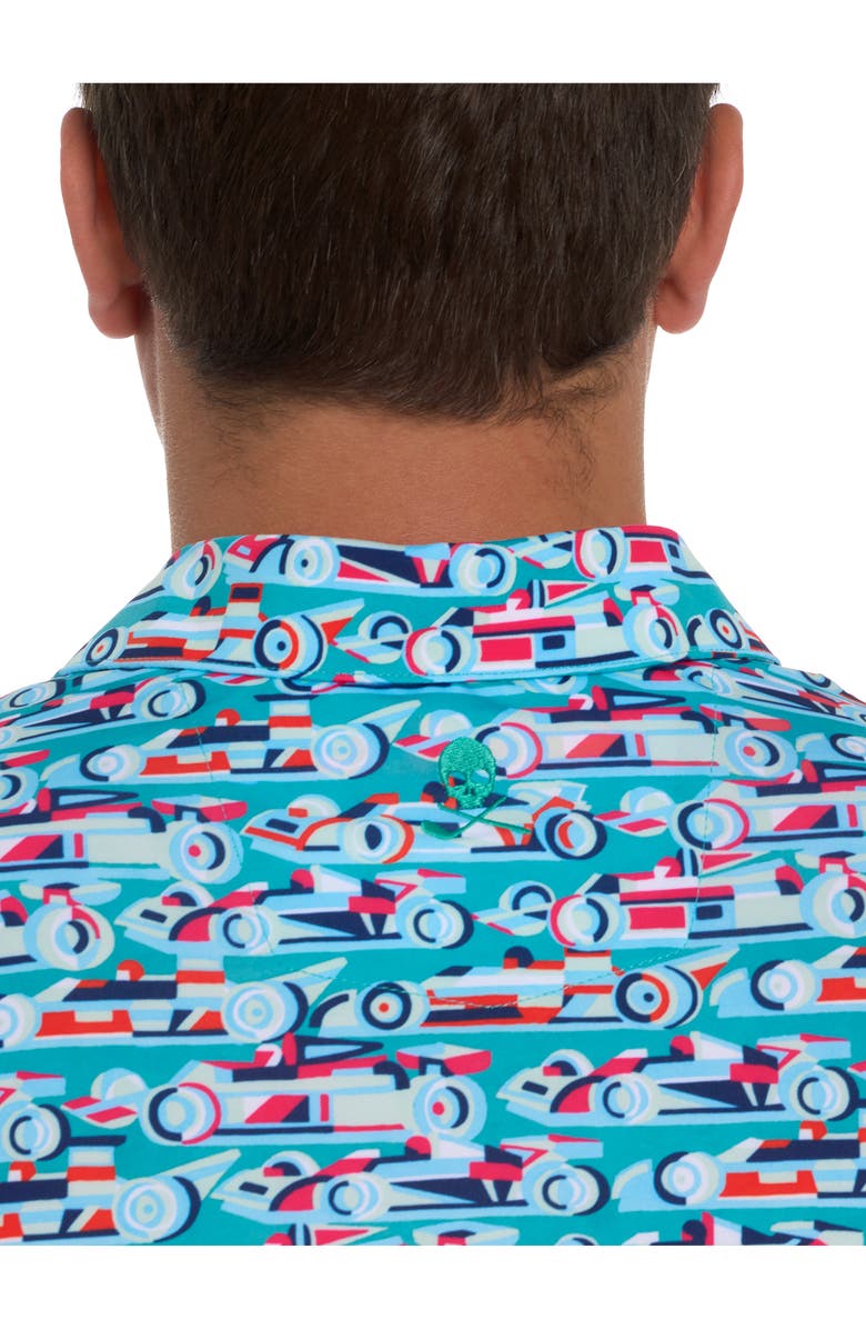 Robert Graham Auto Expo Short Sleeve Performance Golf Polo, Alternate, color, Jade Green