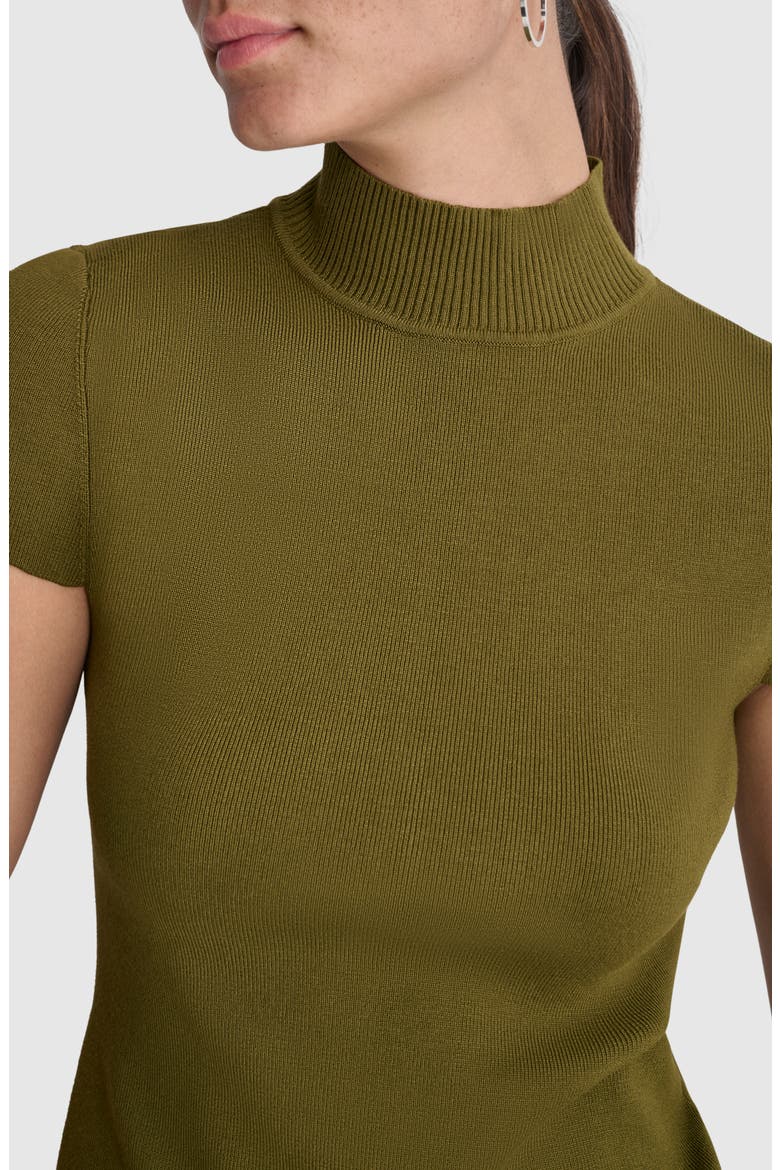 Short Sleeve Mock Neck Knit Top, Alternate, color, DARK OLIVE