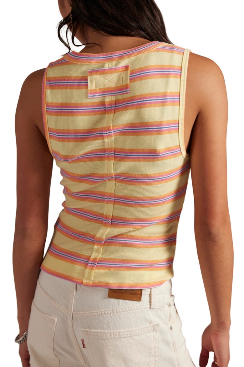 Jamie Stripe Henley Tank, Alternate, color, BUTTER YELLOW COMBO