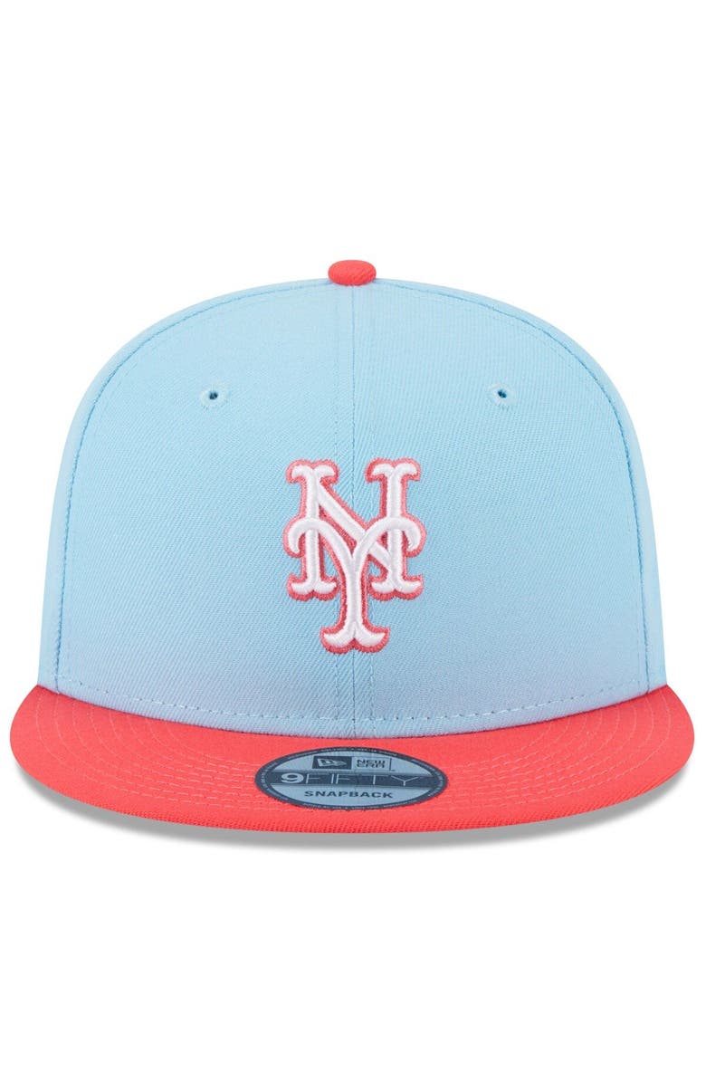 New Era Men's New Era Light Blue/Red New York Mets Spring Basic Two-Tone 9FIFTY Snapback Hat, Alternate, color,