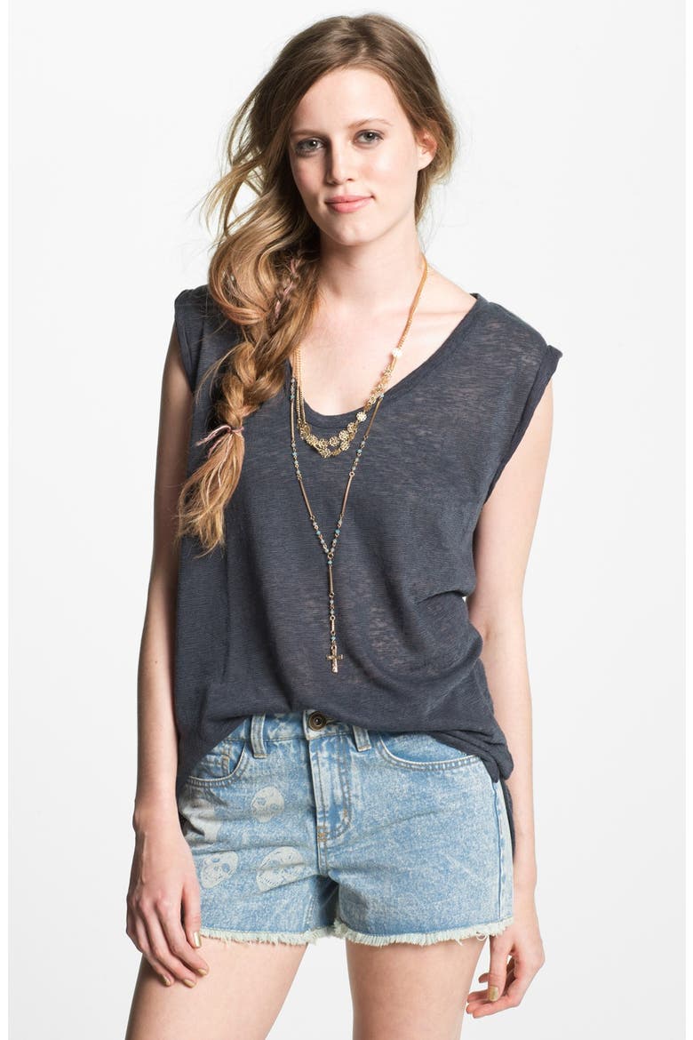 Rubbish Burnout Muscle Tee, Main, color, GREY- STONEHENGE