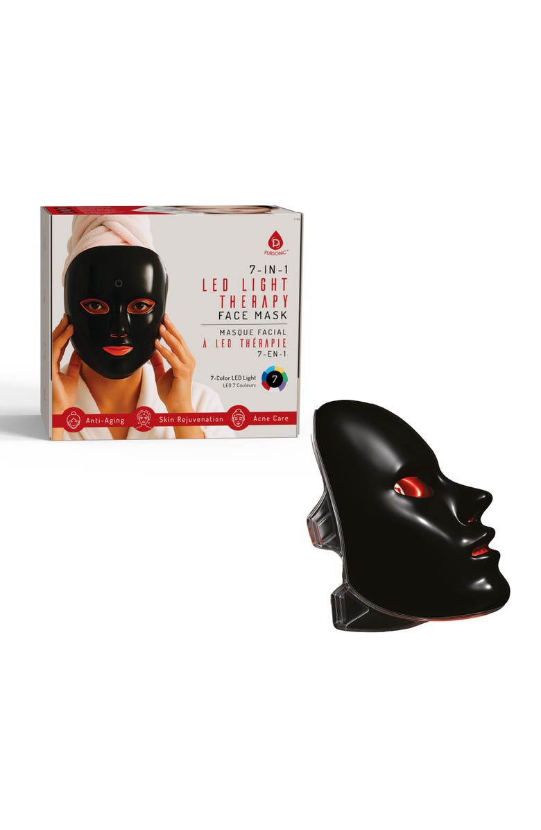 PURSONIC 7-in-1 LED Light Therapy Mask - Advanced Skin Rejuvenation at Home, Main, color, Black