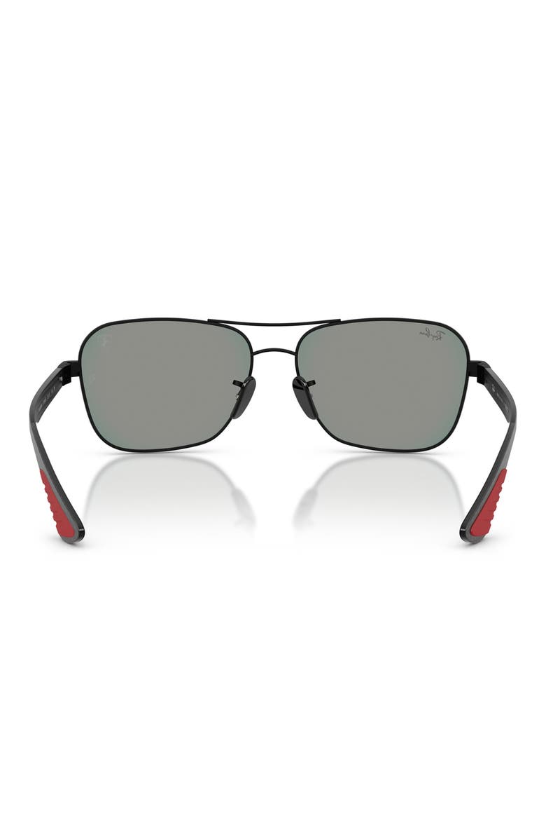 x Scuderia Ferrari 58mm Square Sunglasses, Alternate, color, MATTE BLACK / DARK GREY
