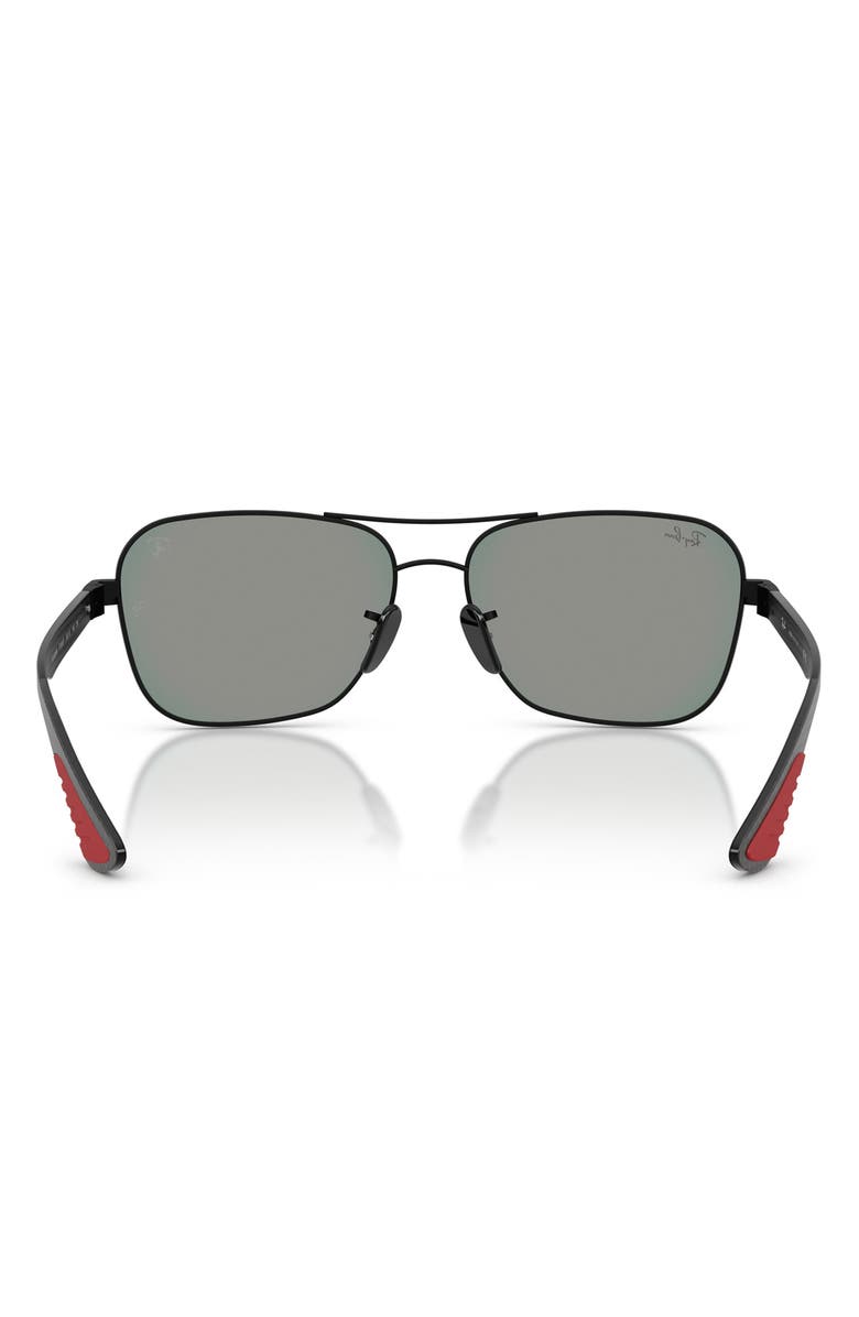 Ray-Ban x Scuderia Ferrari 58mm Square Sunglasses, Alternate, color, Matte Black / Dark Grey