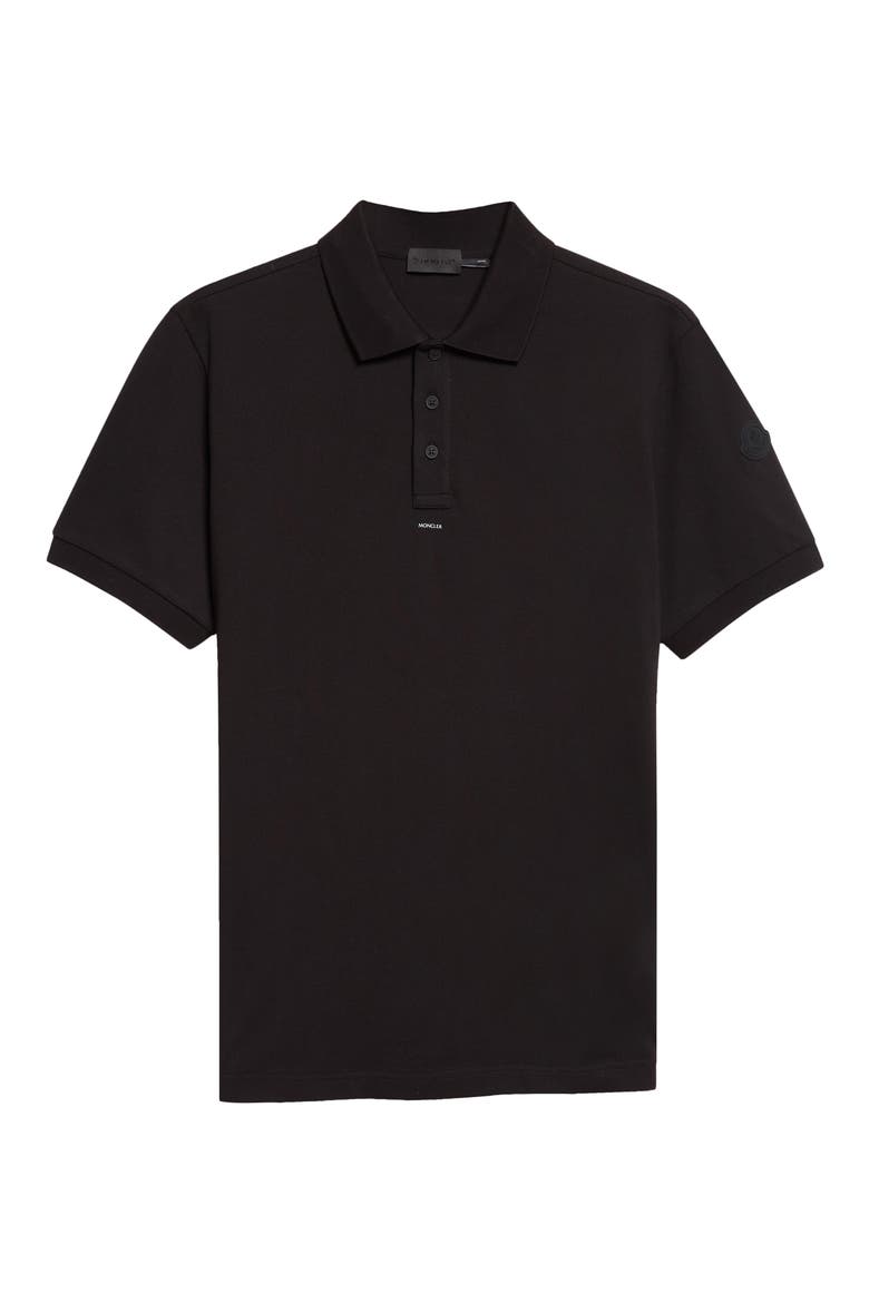 Cotton Piqué Polo, Main, color, BLACK