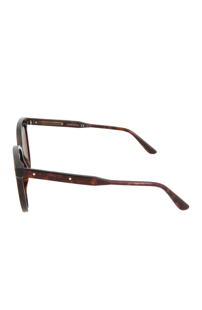 Bottega Veneta Core 55mm Oval Cat Eye Sunglasses, Alternate, color, Shiny Havana Dark Espresso