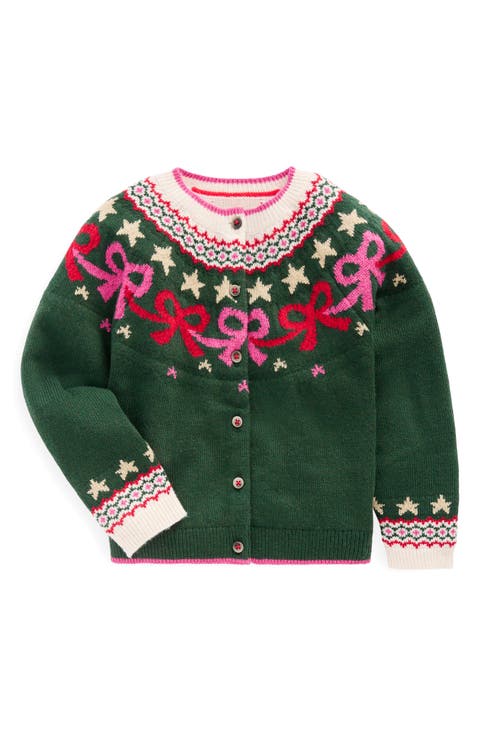 Kids' Edie Fair Isle Bow Cardigan (Toddler, Little Kid & Big Kid)