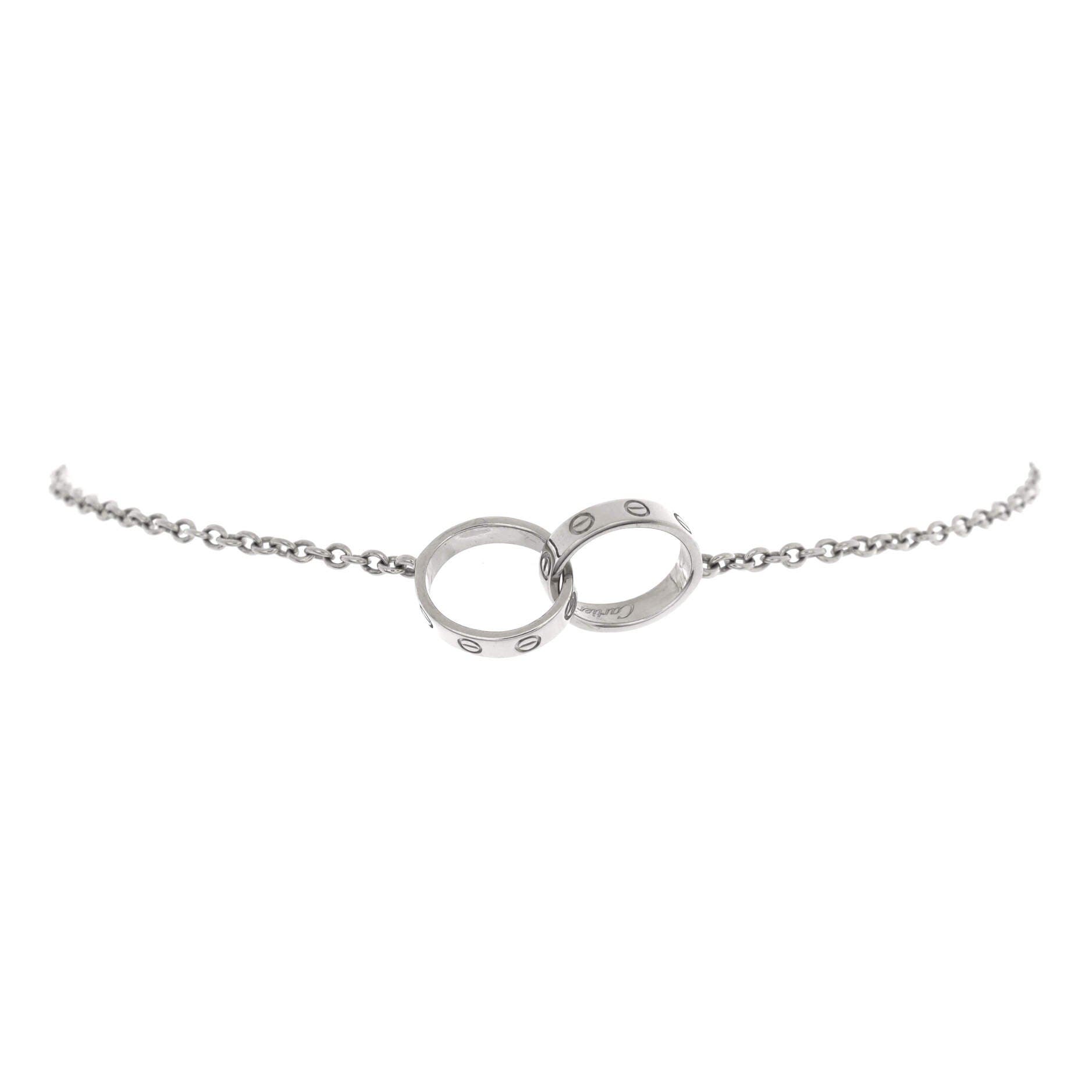 Love Interlocking Bracelet 18K White Gold, Main, color, Metallic Gold