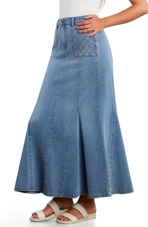 Wash Lab Denim My Queen Denim Maxi Skirt In Blue