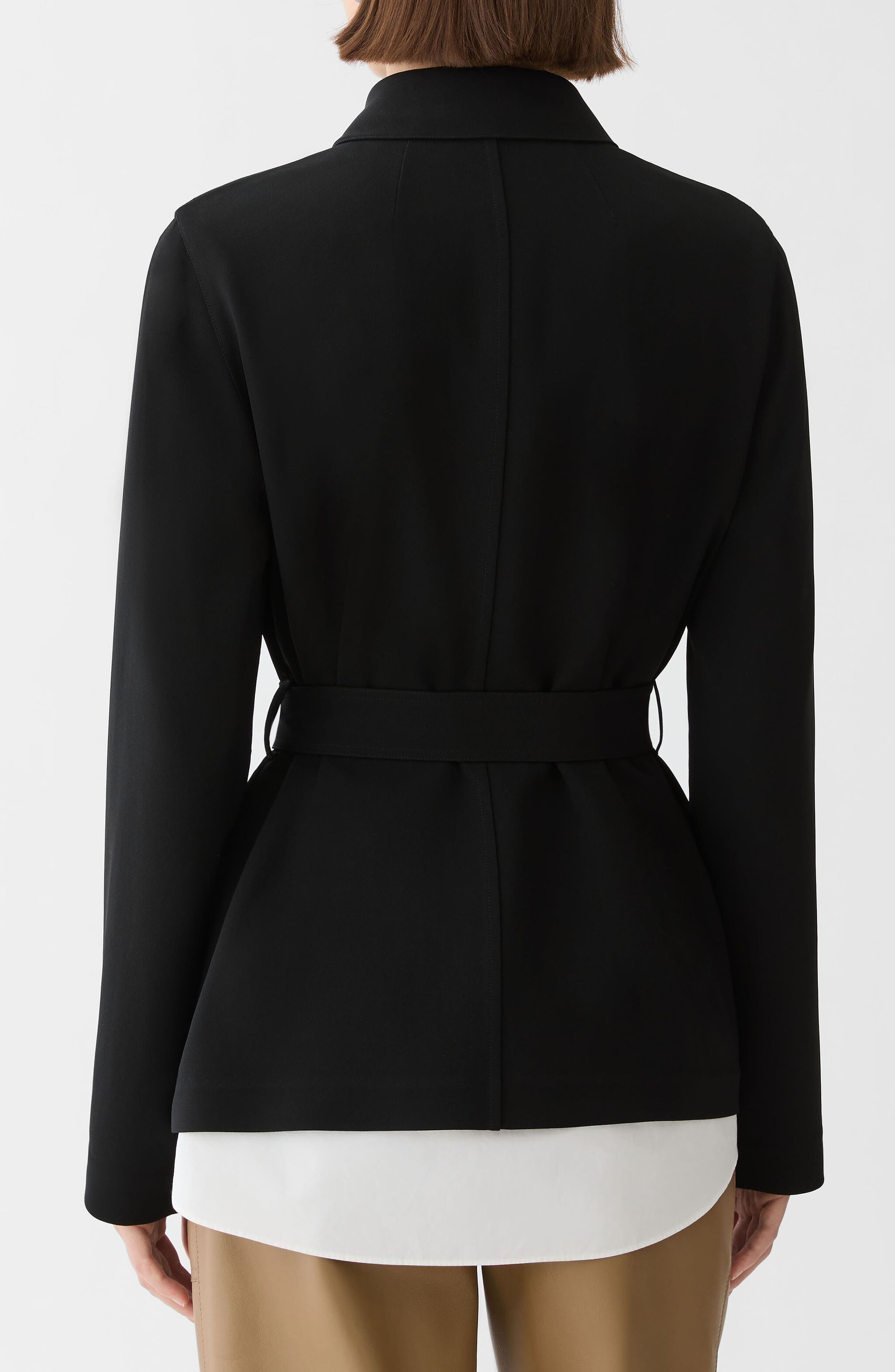 Belted Responsible Finesse Crepe Shirt Jacket - image 2