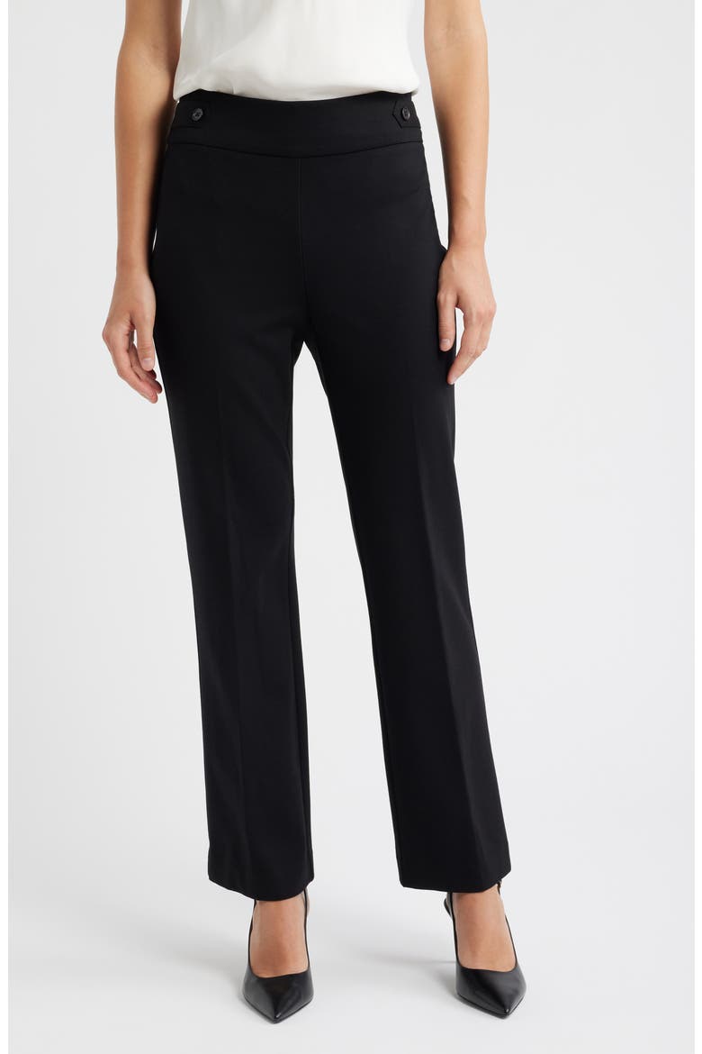 Side Tab Pull-On Straight Leg Pants, Main, color, ANNE BLACK