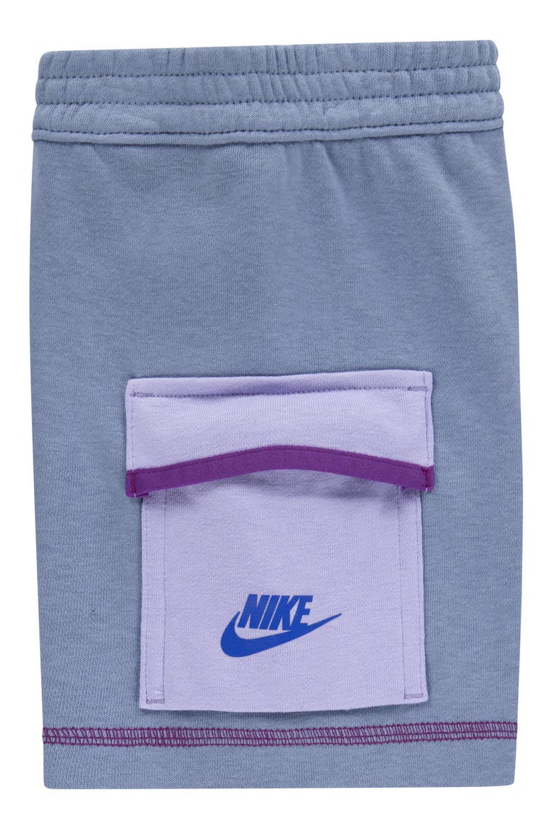 Kids' Swoosh Graphic T-Shirt & Knit Cargo Shorts Set, Alternate, color, ASHEN SLATE
