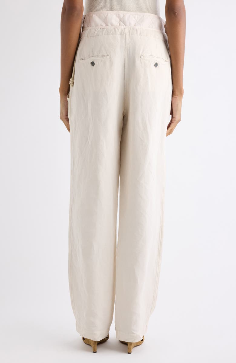 Isabel Marant Sharon Linen & Silk Straight Leg Pants, Alternate, color, Ecru