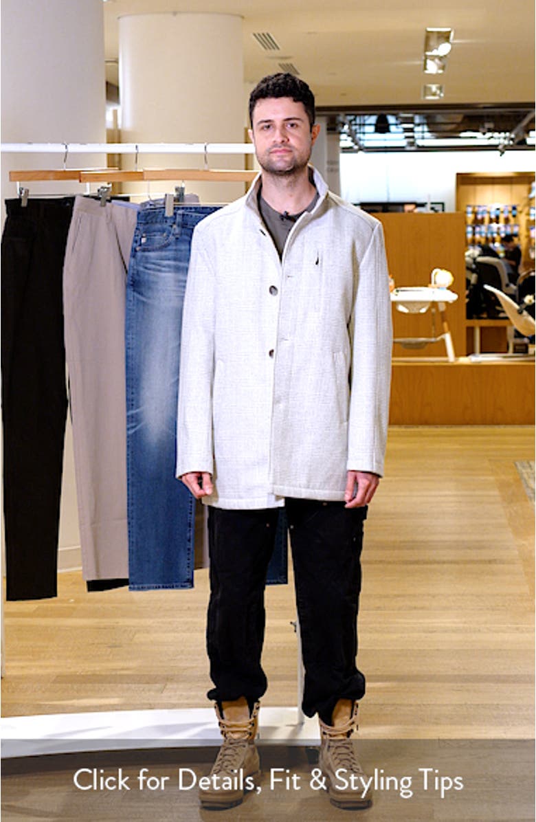 Upton Check Bib Insert Wool Blend Car Coat, sales video thumbnail