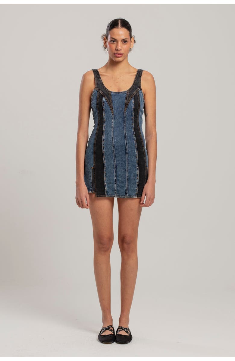PCFG Free Heaven Two Color Denim Dress, Alternate, color, Blue