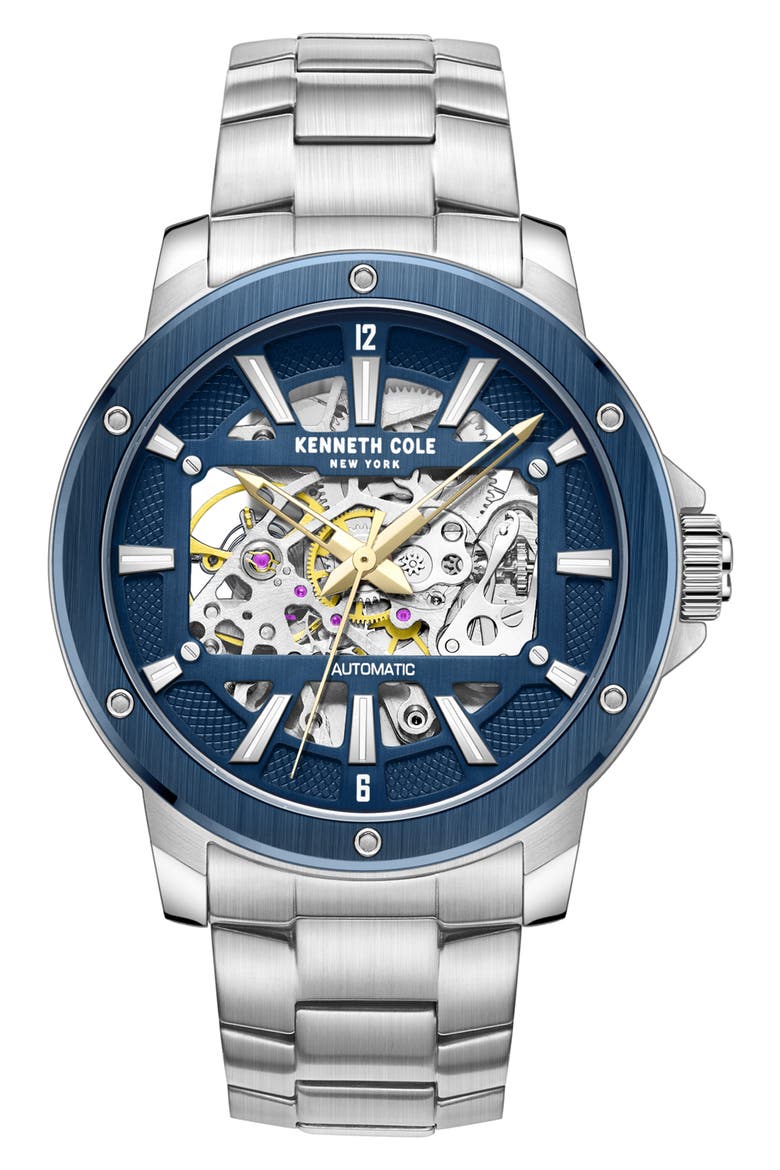 Automatic Bracelet Watch, 44mm, Main, color, SILVER