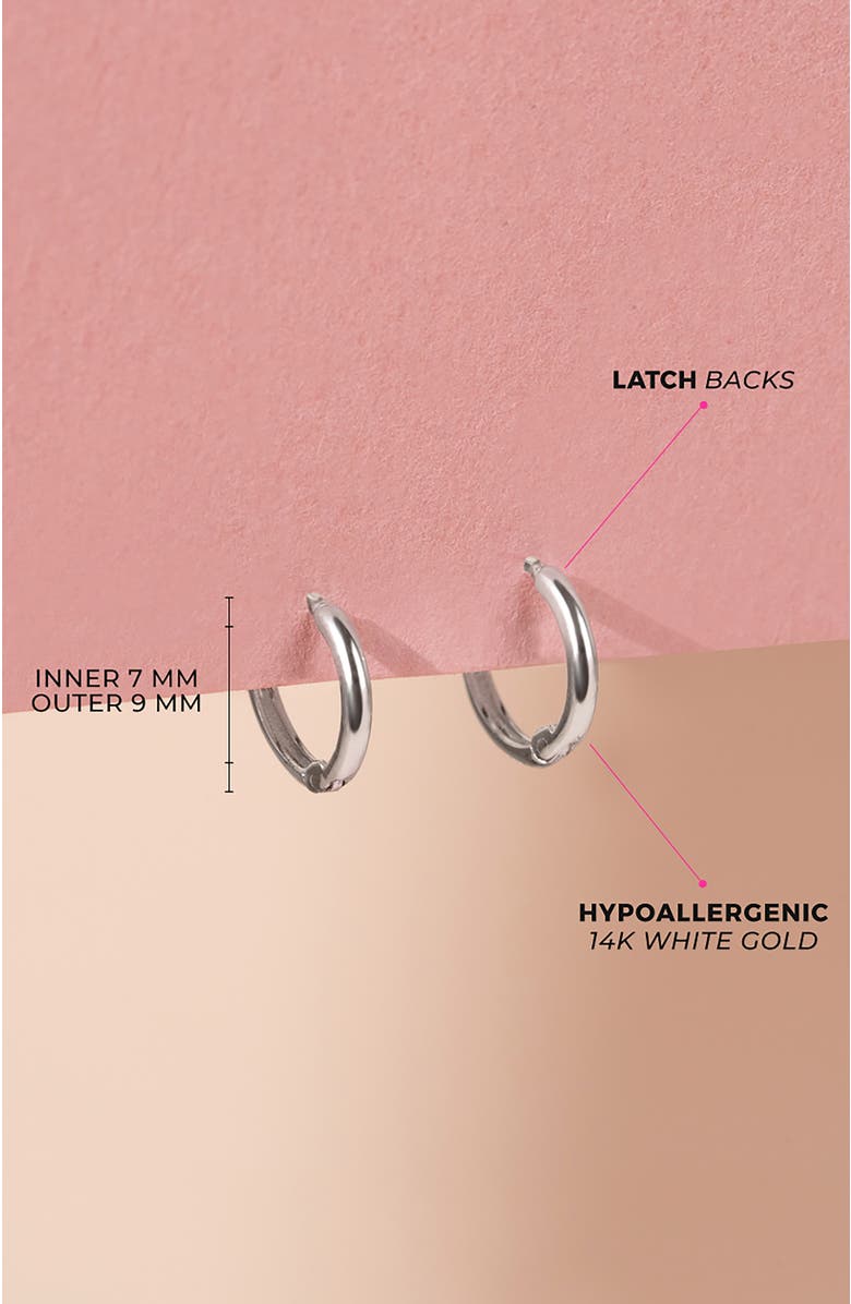 In Season Jewelry 14k The Tiny Hoop Earrings, Alternate, color, Silver