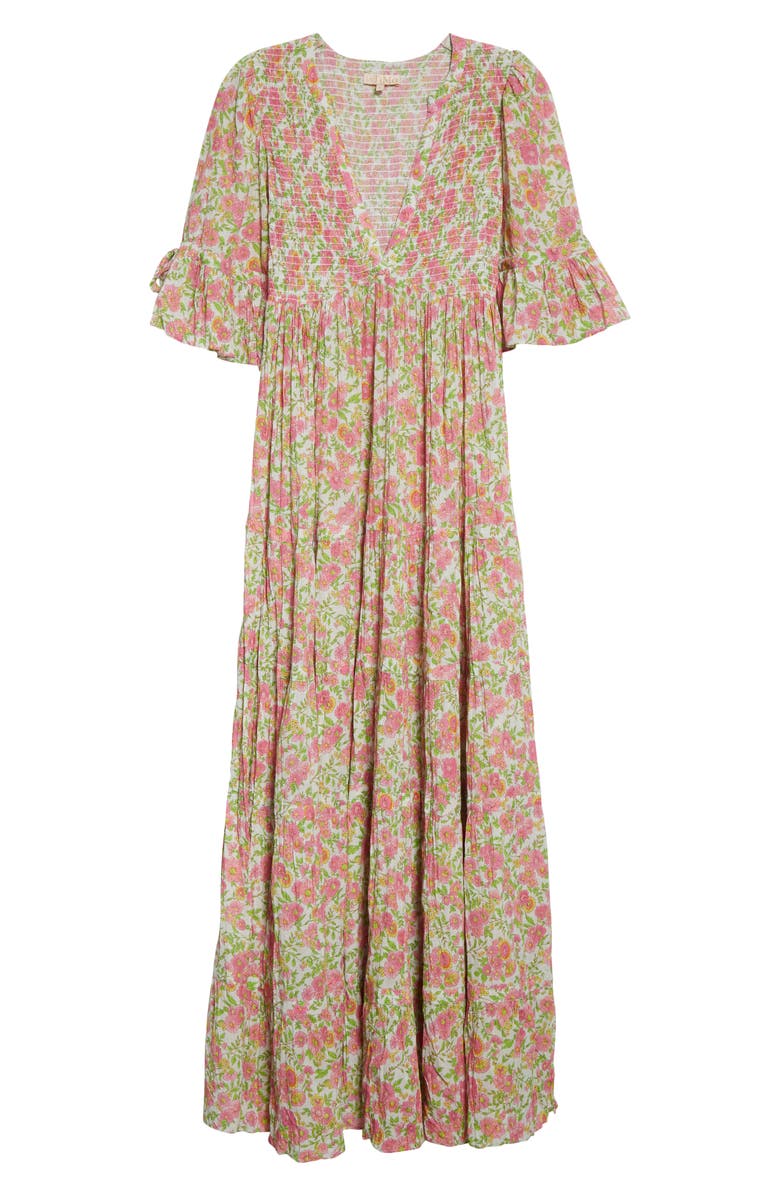 byTiMo Twisted Floral Tiered Ruffle Cotton Maxi Dress | Nordstromrack