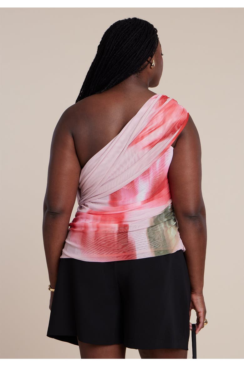 Twist Drape Sheer Mesh Top, Alternate, color, BLOOM TIDE FLORAL