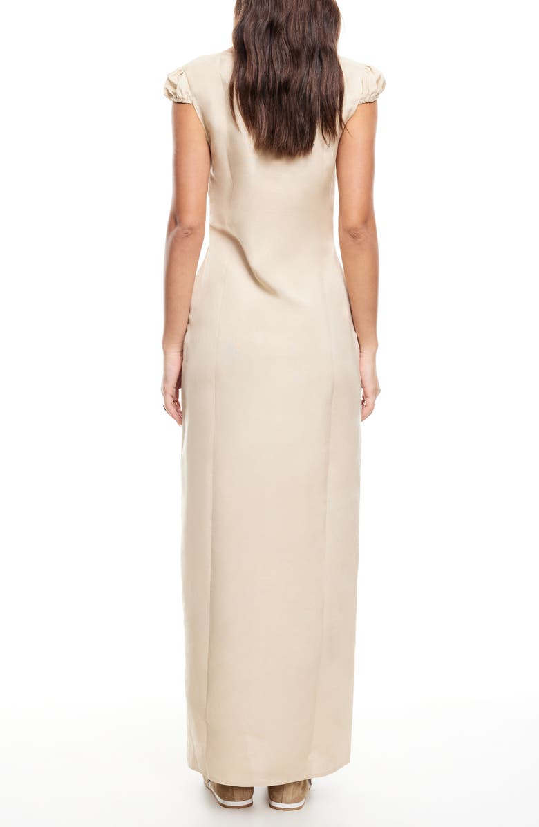 LIONESS Meadow Cap Sleeve Linen Blend Maxi Dress, Alternate, color, Deep Wheat