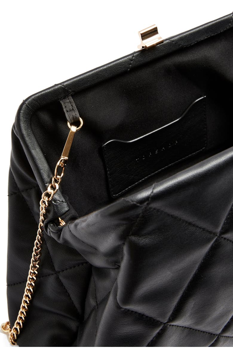 Topshop Quilted Faux Leather Clutch, Alternate, color,