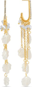 EYE CANDY LOS ANGELES Chelsea Seashell Fringe Drop Earrings