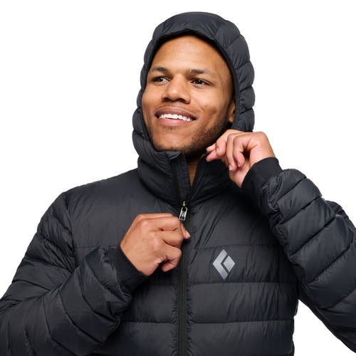 Black Diamond Access Down Hooded Jacket In Black