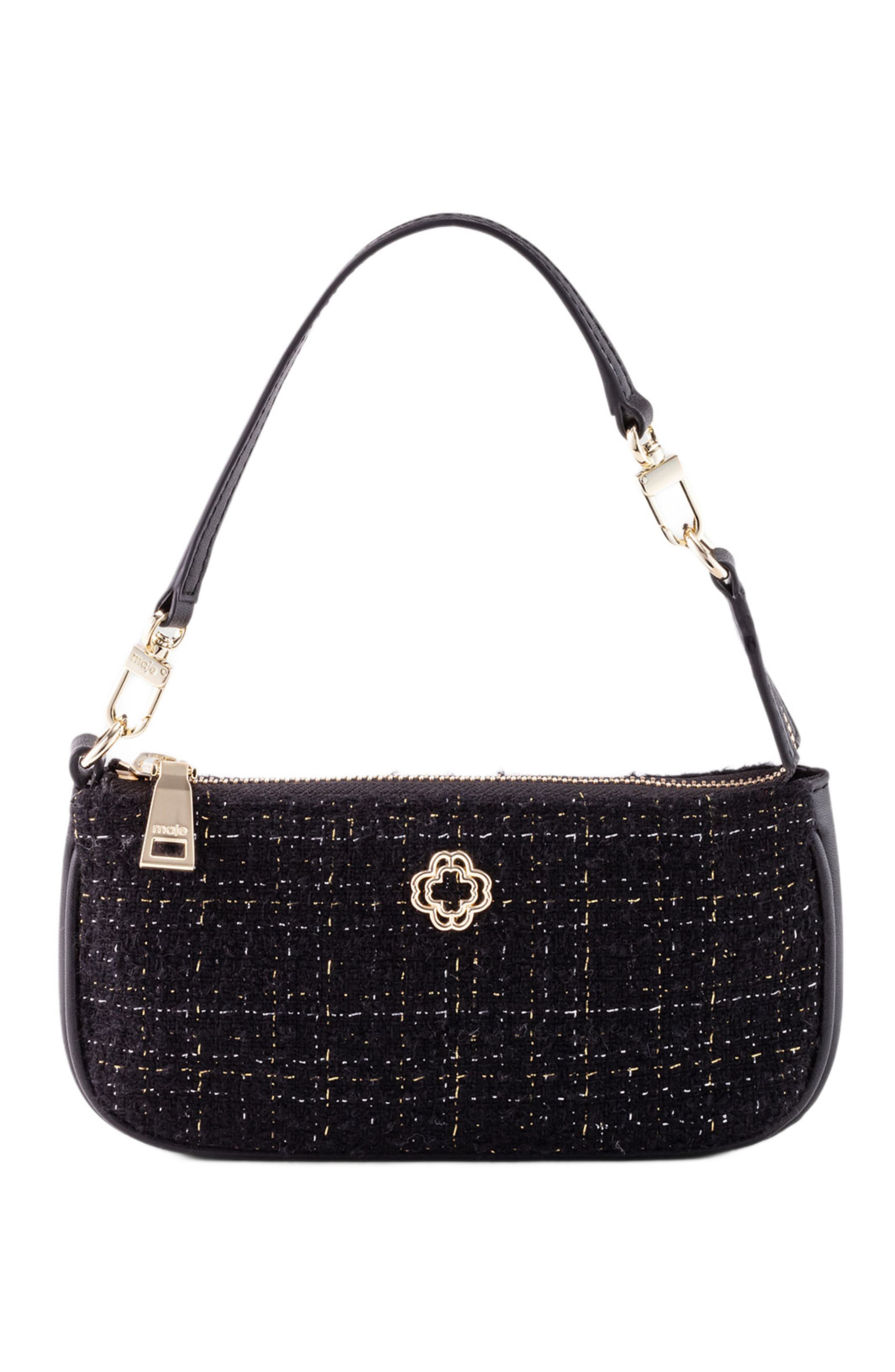 maje Small tweed pouch, Main, color, 