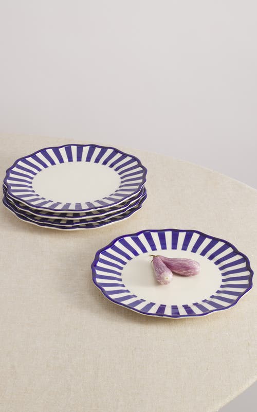 Maison Madison Home Riviera 10.5'' Dinner Plate Set Of 4 In Blue/cream