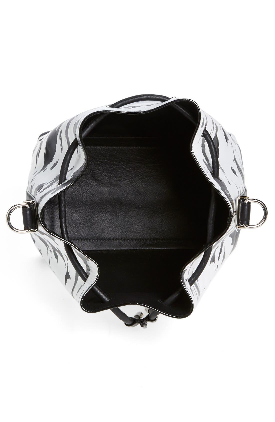 Proenza Schouler 'Medium' Feather Print Leather Bucket Bag, Alternate, color, 