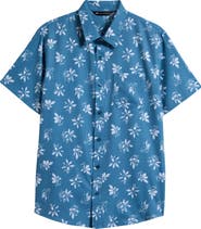 TravisMathew Seamate Floral Short Sleeve Button-Up Shirt