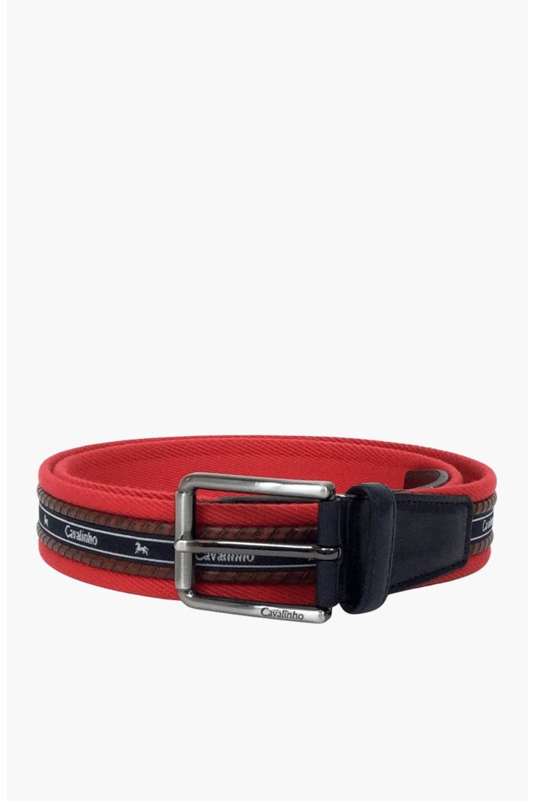 Casual 530 Fabric and Leather Belt, Alternate, color, Navy / Red