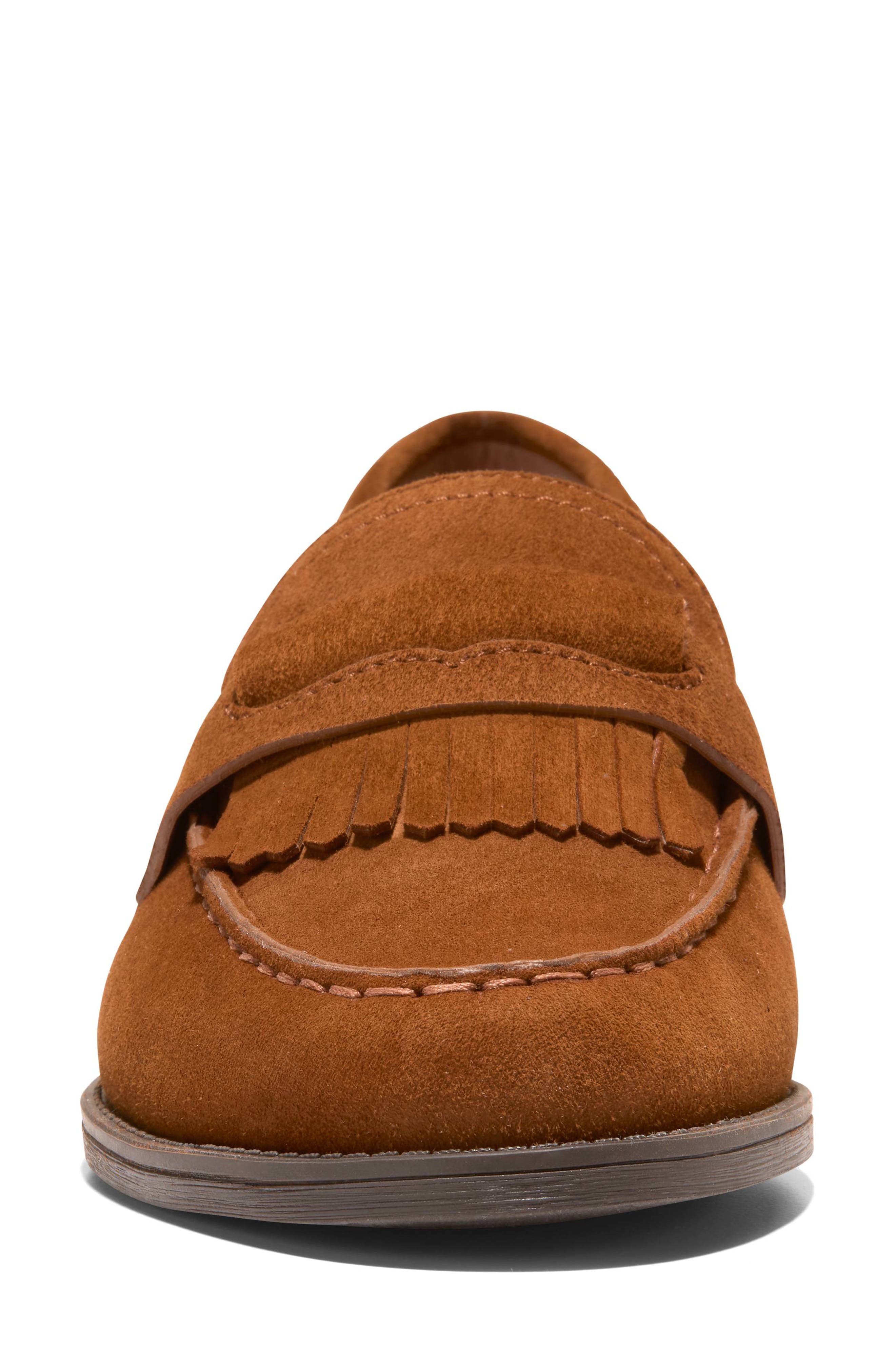 Stassi Kiltie Fringe Loafer, Alternate, color, TOBACCO SUEDE