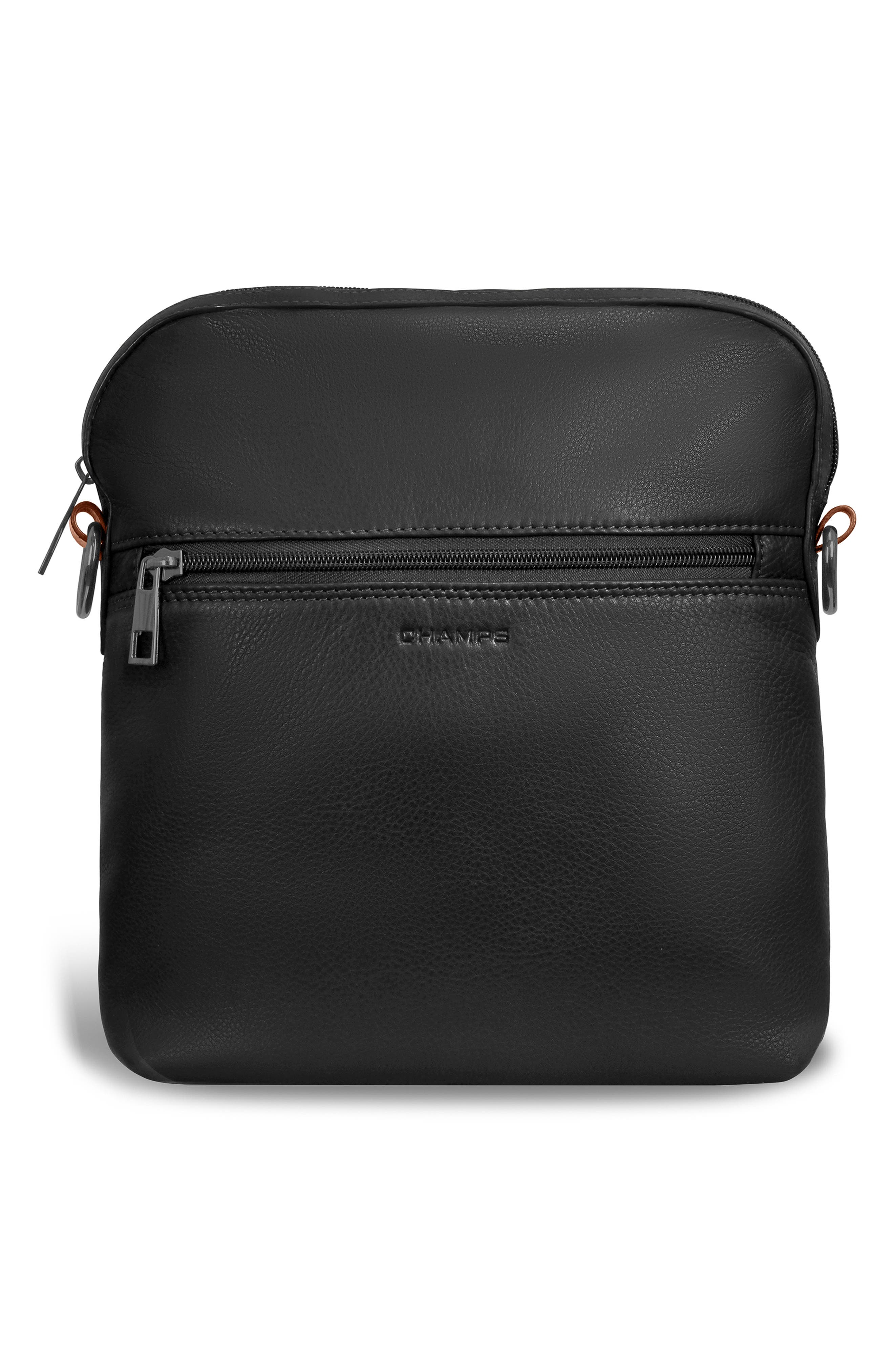 CHAMPS Onyx Leather Camera Bag, Alternate, color, Black