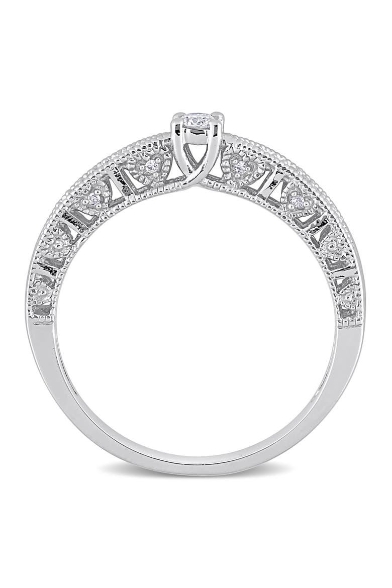 1/10 CTW Diamond Vintage Ring, Alternate, color, Sterling Silver