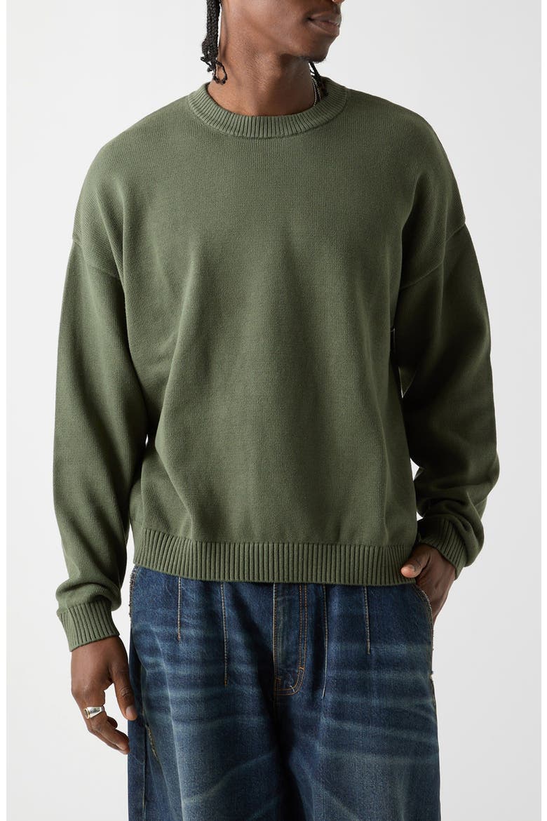 Go Crewneck Jacquard Sweater, Main, color, GREEN